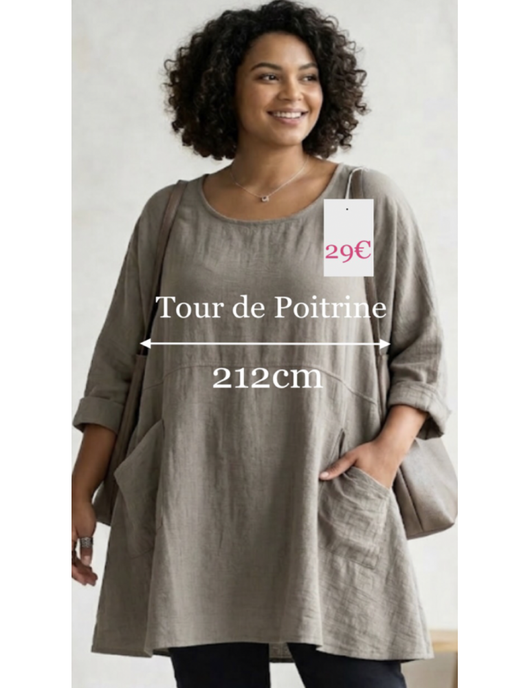 TUNIQUE OVERSIZE LIN / COTON