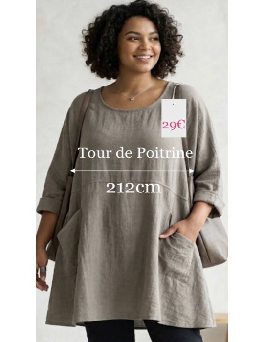 TUNIQUE OVERSIZE LIN / COTON