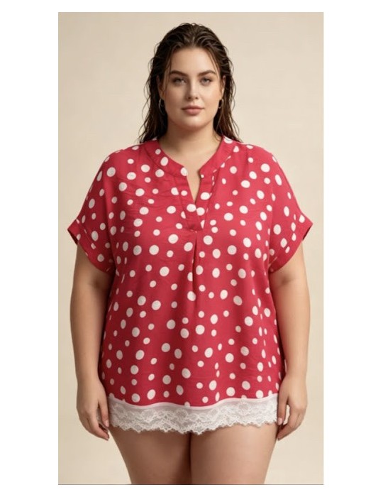 TUNIQUE POIS DENTELLE