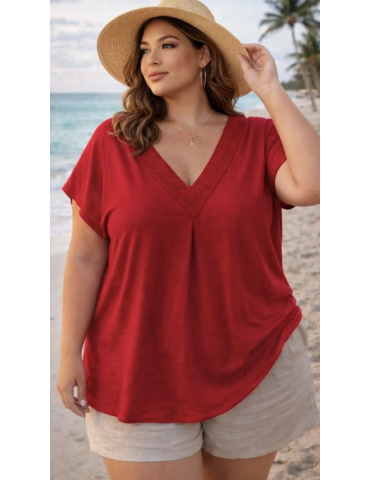 TUNIQUE COL V DENTELLE