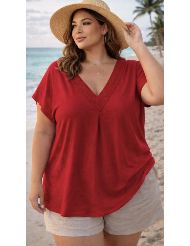 TUNIQUE COL V DENTELLE