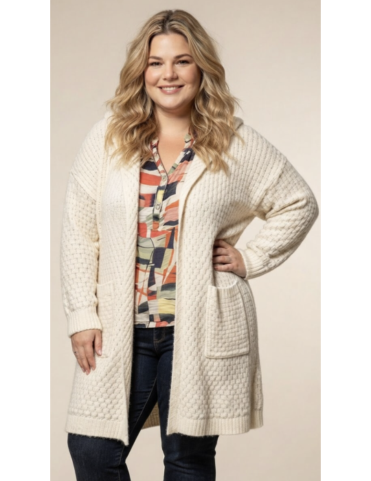GILET LONG 20% LAINE