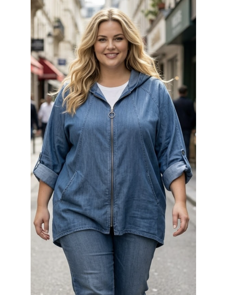 VESTE TENCEL PIMENT ROUGE