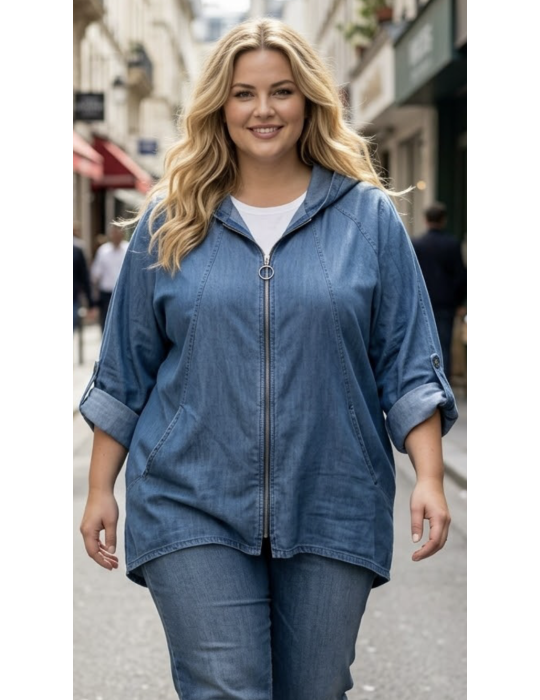 VESTE TENCEL PIMENT ROUGE