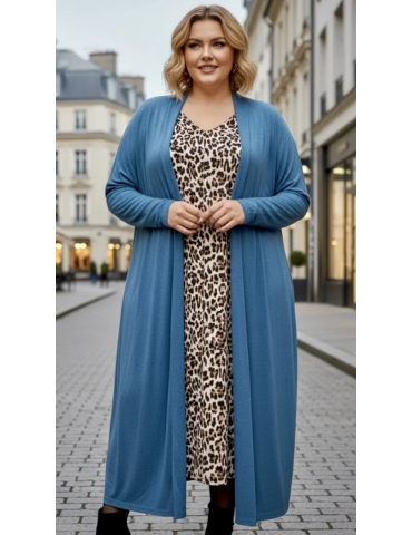 GILET LONG MAILLE DOUCE