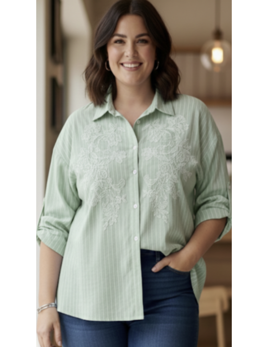 CHEMISE BRODÉE 100% COTON